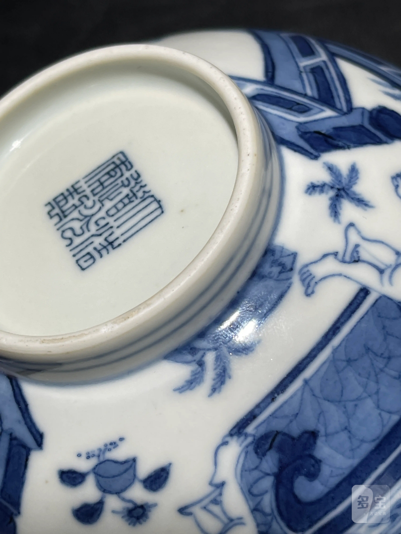 清道光 青花婴戏纹碗 - 图15